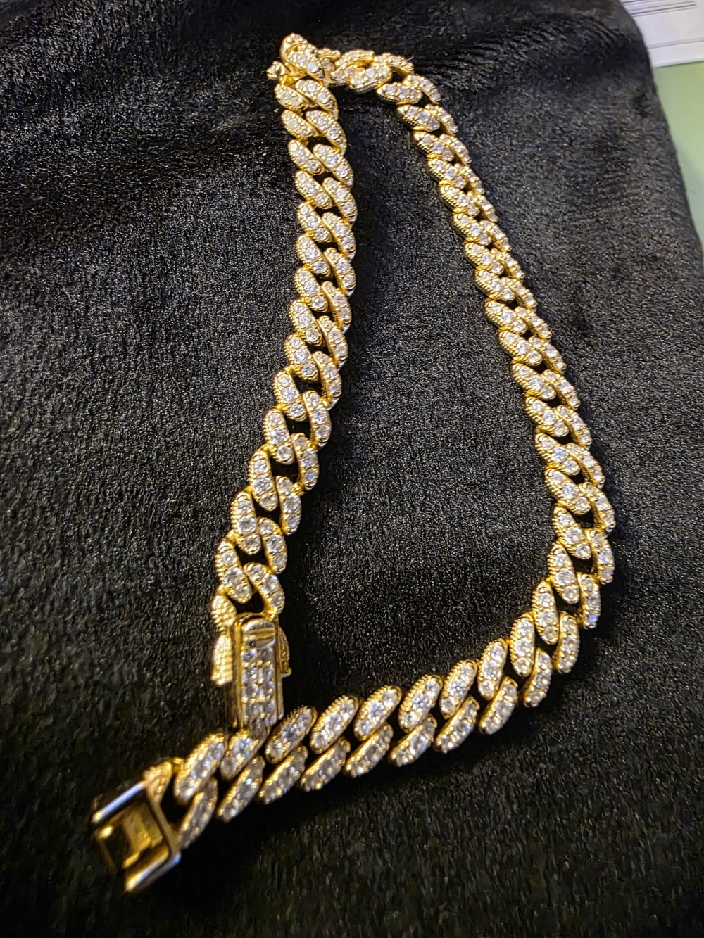 Cuban MONACO / C'Z LADIES BRACELET STERLING SILVER IN GOLD COLOR(STAMPED)